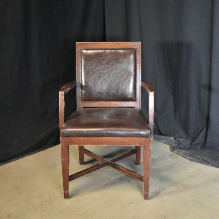 St. Timothy Conversation/Side Chair Brown Vinyl with Arms