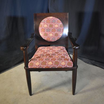 David Edward Conversation/Side Chair Red Pattern Fabric with Arms
