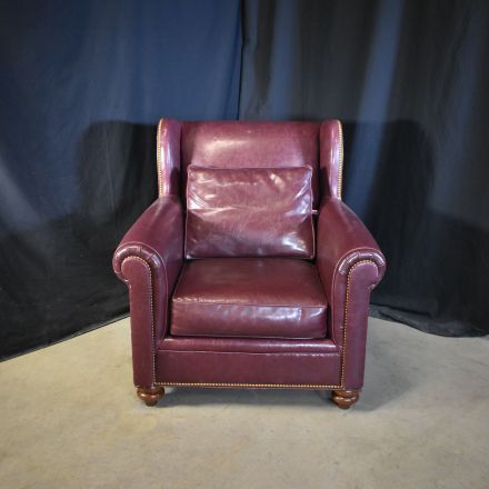 Harden 7433-000 Accent Chair Maroon Vinyl with Arms