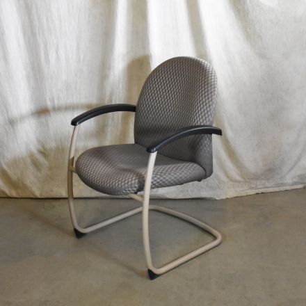 Haworth A802 Conversation/Side Chair Gray Pattern Fabric with Arms