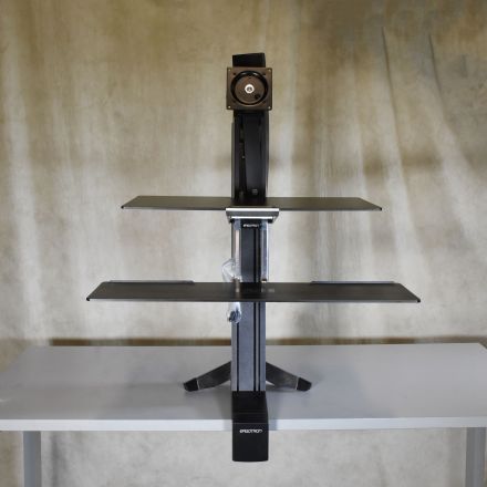 ERGOTRON 33-351-200 Double Surface Single Monitor Desk Converter Column Black Laminate Custom Shape Manually Adjustable