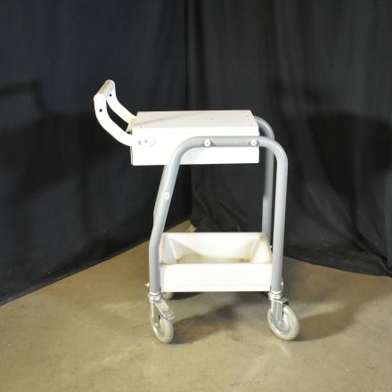 Vintage General Purpose Cart White Laminate 2 Shelves Swivel Wheels 15"x28"x36.5"