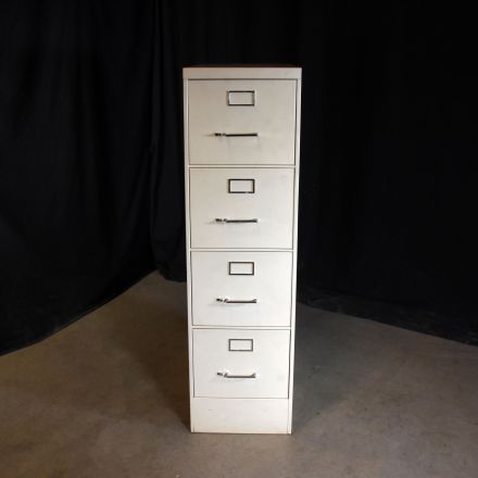 Vintage Steelcase 347400 4650 Putty Metal 4 Drawer File Cabinet Not Lockable Letter Size 15"x30"x52.5"