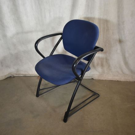 Steelcase Ally Stacking Chair 5A25 Navy Fabric with Arms
