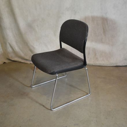 KI The Piretti Collection Stacking Chair Brown Pattern Fabric with Arms