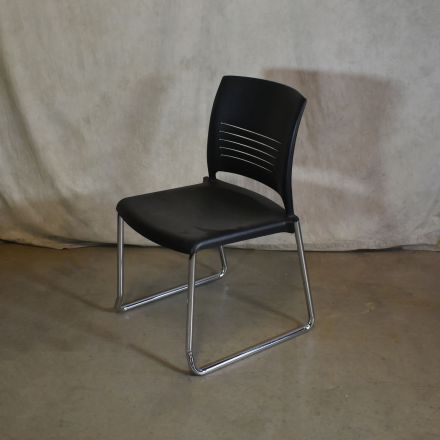 KI Strive Stacking Chair Black Plastic No Arms