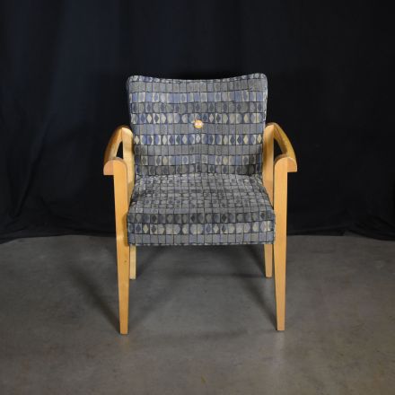 AGI Conversation/Side Chair Gray Pattern Fabric with Arms
