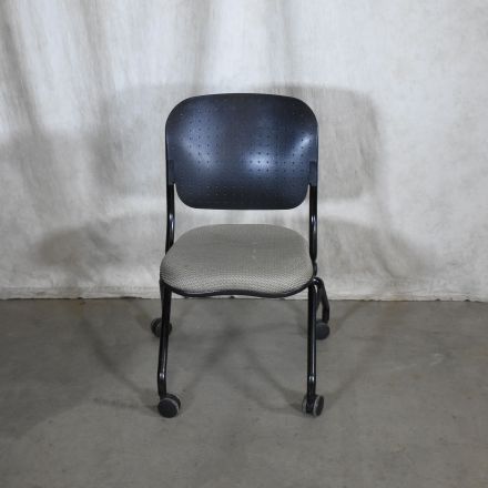 KI Torsion-on-the-Go! Folding Chair Brown Pattern Fabric No Arms with Wheels