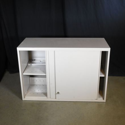 Steelcase Storage Cabinet Beige Metal 2 Shelf Cabinet Lockable Includes Key 42"x18"x28.5"