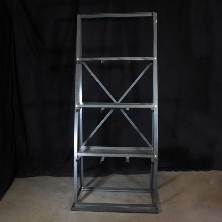 Freestanding Gray Metal Open Shelving 3 Shelves 36.5"x24"x84"