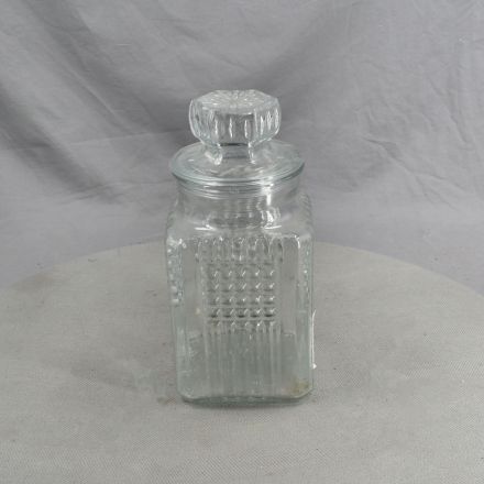 Cannister/Jar with Lid Clear Glass 4.5"x10"