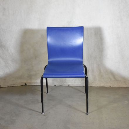 Wiesner Hager Stacking Chair Blue Plastic