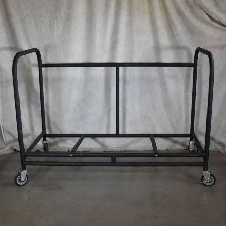 Table Cart Gray Metal 1 Shelf Swivel/Swivel with Brake Wheels 65"x31.5"x45.5"