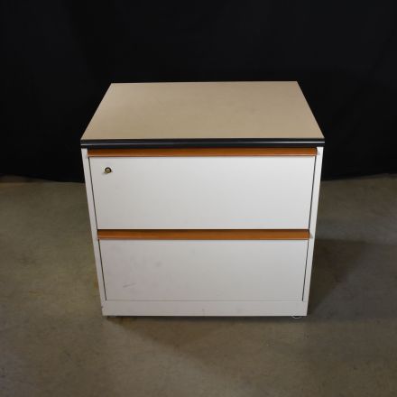 Steelcase RLF24302F 4700 Warm White Metal 2 Drawer File Cabinet Lockable Includes Key With Table Top 30"x25"x29"