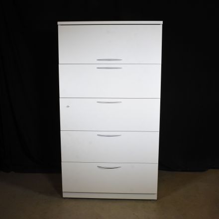 Steelcase RLF18365P 7225 Sand Metal 5 Drawer File Cabinet Lockable Includes Key 36"x20"x66"