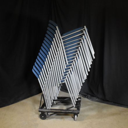 KI Mobility Versa (Set of 16) Stacking Chair Blue Fabric No Arms