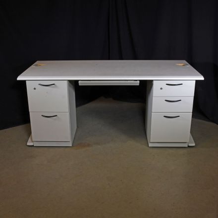 Steelcase Desk Beige Laminate Rectangle with Storage Lockable Keys not Included 66"x31"x28.5"