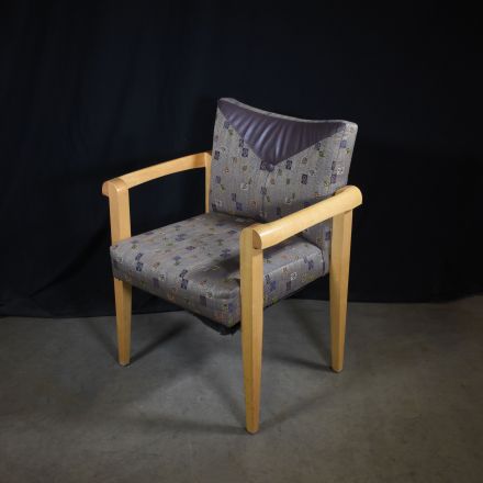 AGI Conversation/Side Chair Purple Pattern Fabric with Arms