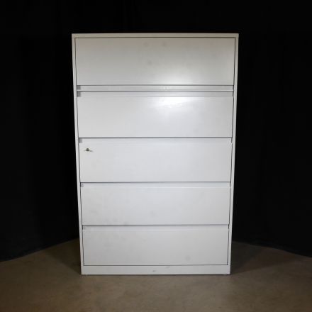 Steelcase 9LF18425F 4682 Gray V2 Metal 5 Drawer File Cabinet Lockable Includes Key 42"x18"x65.5"