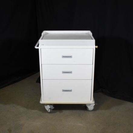 Inner Space Mobile Medical Storage Ivory Colored Lockable Includes Key 27"x20"x35.5"