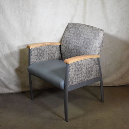 Krug Conversation/Side Chair Gray Vinyl with Arms