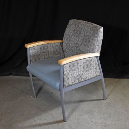 Krug Conversation/Side Chair Gray Vinyl with Arms
