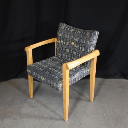 AGI Conversation/Side Chair Gray Pattern Fabric with Arms