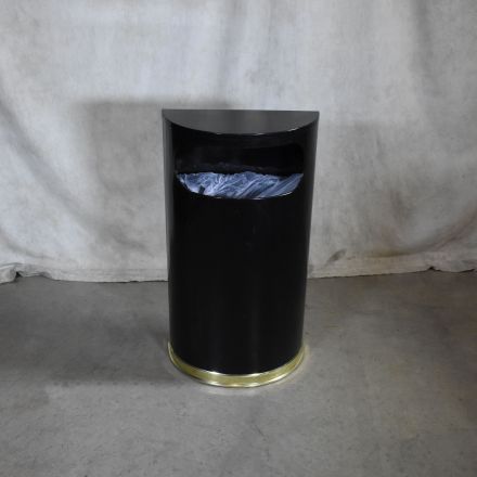 Rubbermaid Commercial Wastebasket Black Metal With a Lid 18"x9"x32.5"
