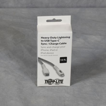 TRIPP-LITE Heavy-Duty Lightning to USB Type-C Sync/Charge Cable 10'