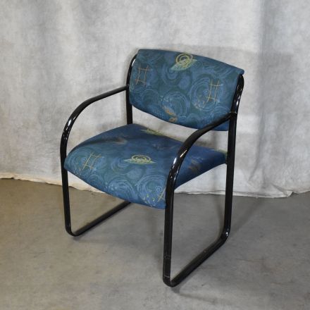 Vintage Steelcase Snodgrass Conversation/Side Chair Blue Fabric with Arms