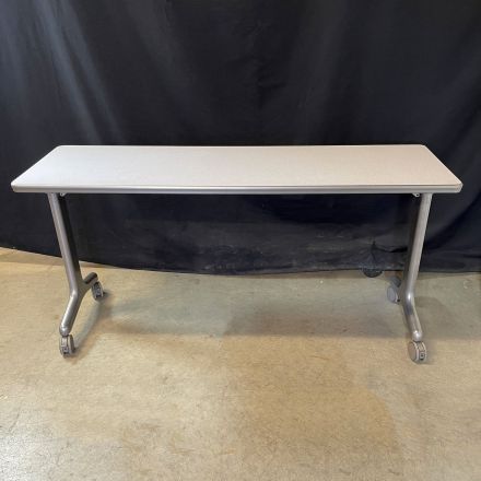 Allsteel Inc. GSN1860C.LT3C.PR1.ET.C0 Folding Table Gray Laminate Rectangle Folding Leg with Wheels 60"x18"x29"
