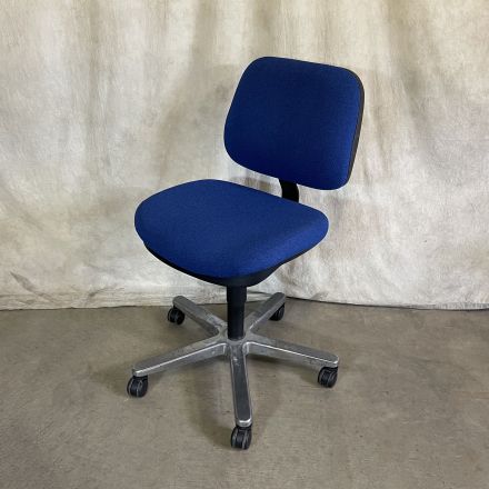 Wyandot Seating Office Chair Blue Fabric Adjustable No Arms with Wheels