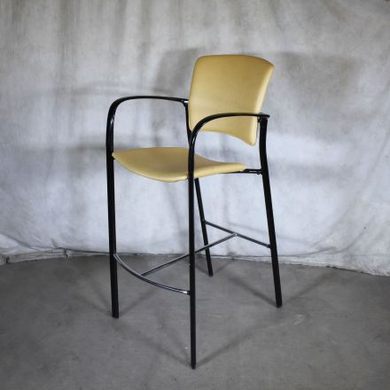 Coalesse 3511 Stool Yellow Vinyl with Arms