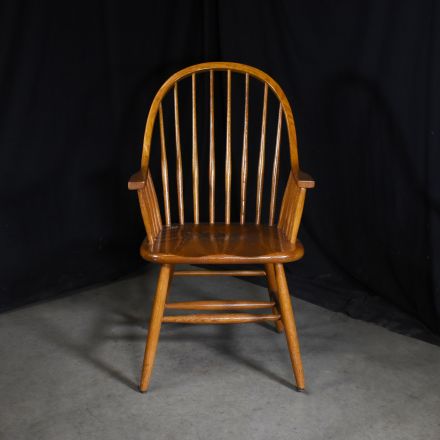 Dining Chair Medium Colored Wood with Arms