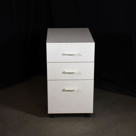Beige Laminate 3 Drawer File Cabinet Lockable Keys not Included with Wheels Letter Size 16"x25"x27"