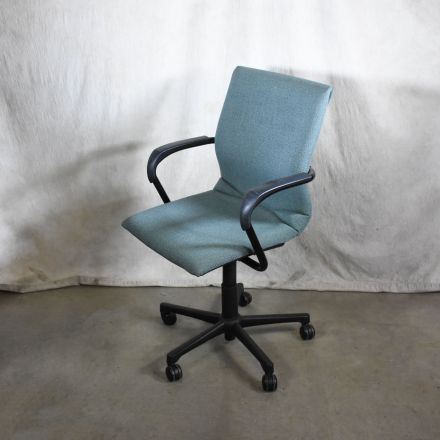 Steelcase Protégé Office Chair Green Fabric Adjustable with Arms with Wheels