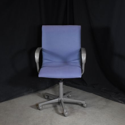 Steelcase Protégé Office Chair Blue Fabric Adjustable with Arms with Wheels