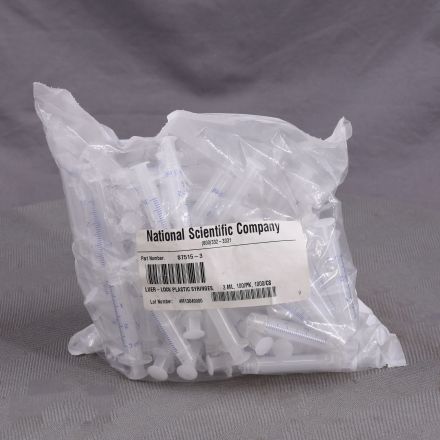 National Scientific S7515-3 Pack of Syringes NO NEEDLE