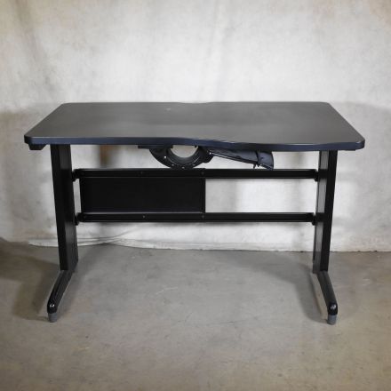 GE Desk Black Laminate Custom Shape with Keyboard Tray 52"x33"x33.5"