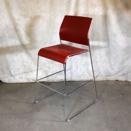Allseating Stool Red Plastic No Arms