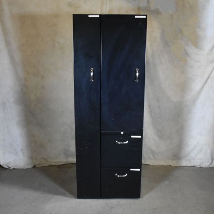 Steelcase Black Metal 2 Drawers Lockable Includes Key 24"x25"x66"