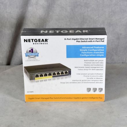 Netgear GS108PE POE Switch Power Cable Included