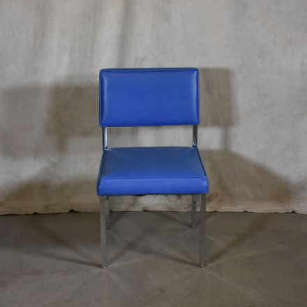Conversation/Side Chair Blue Vinyl No Arms