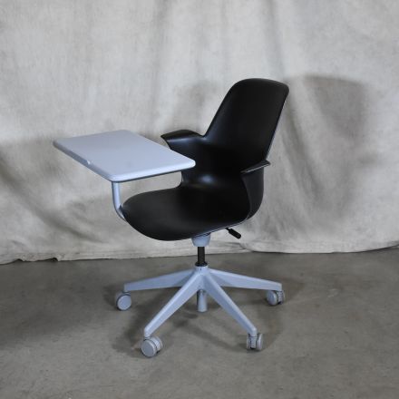 Steelcase Node Writing Chair Black Plastic Adjustable with Wheels