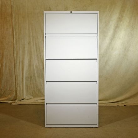 Steelcase 930561HF 900 Series 4600 Dawn Metal 5 Drawer File Cabinet Lockable Includes Key 30"x18"x65.5"