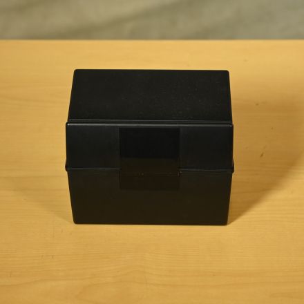 Card File Box Black Plastic 6.5"x5"x5.5"