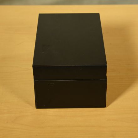 Card File Box Black Metal 5.5"x8"x4"