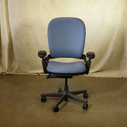 Steelcase Leap Office Chair B366 Blue Blue Violet V4 Fabric Adjustable with Arms Ergonomic with Wheels