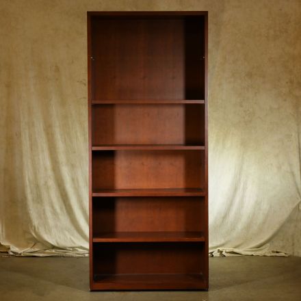 Freestanding Dark Colored Wood Closed Shelving 5 Shelves 36"X15"x84"