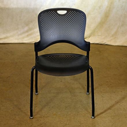 Herman Miller Caper Stacking Chair Black Plastic No Arms